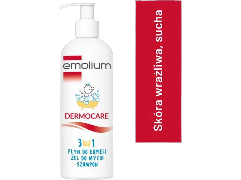 Emolium Dermocare 3w1, płyn + żel + szampon, 400 ml