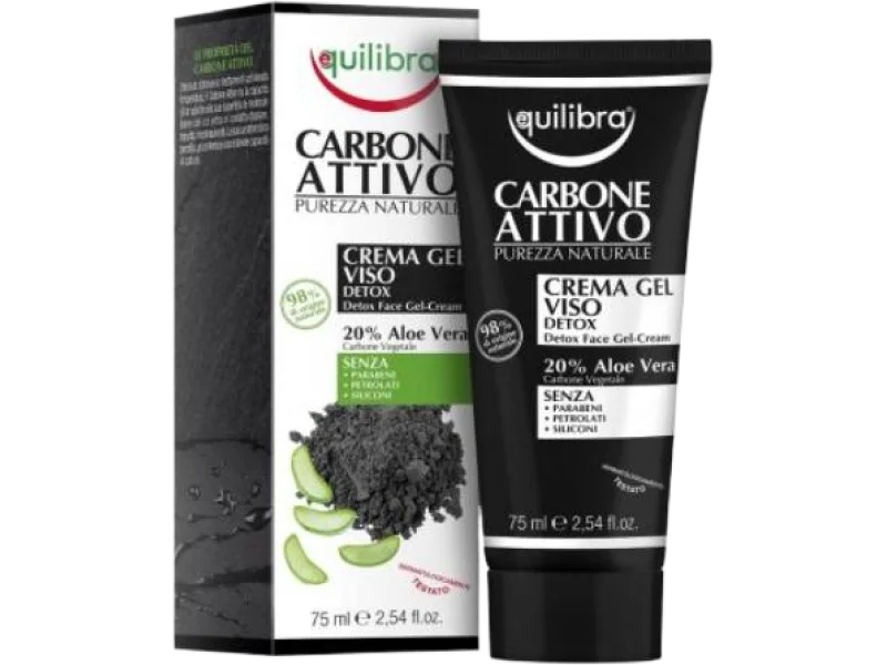 Equilibra Oczyszczający krem-żel do twarzy z aktywnym węglem, 75 ml