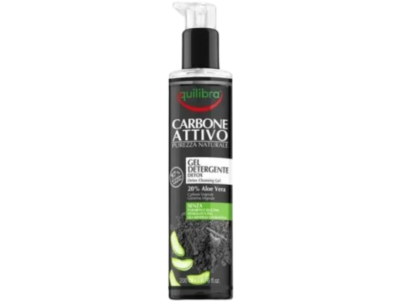 Equilibra Oczyszczający żel do mycia twarzy z aktywnym węglem, 200 ml