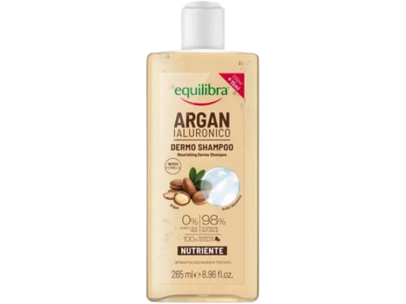 Equilibra Odżywczy szampon do włosów Argan i Kwas hialuronowy, 265 ml