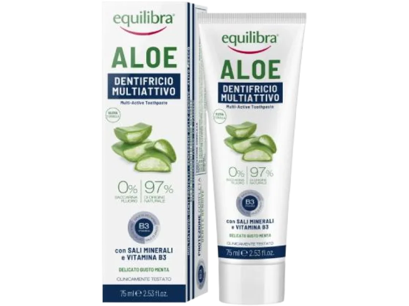 Equilibra Pasta do zębów o potrójnym działaniu – żel aloesowy, 75 ml