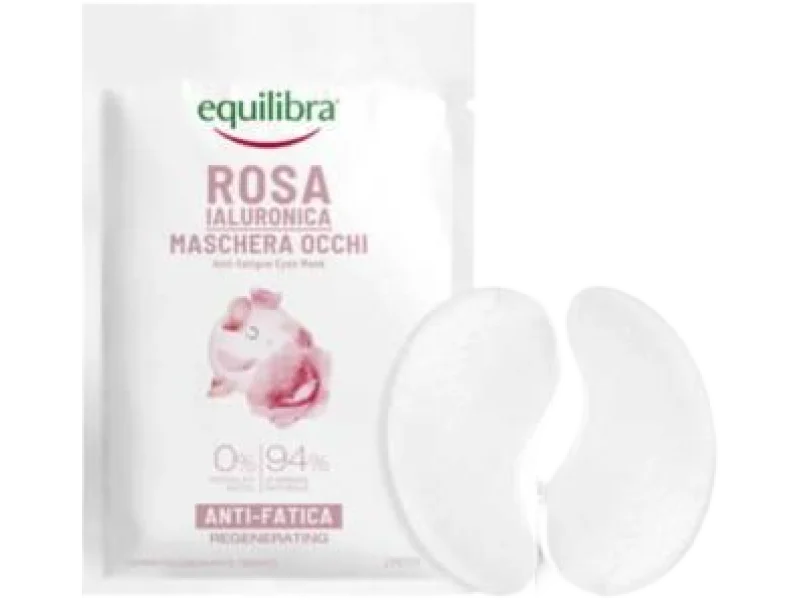 Equilibra Rosa, płatki przeciw zmęczeniu pod oczy z kwasem hialuronowym, płatki pod oczy, 2 szt.