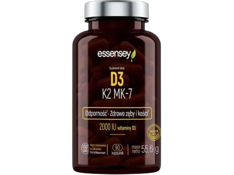Essensey Witamina D3 + K2 MK-7, kapsułki, 90 kaps.