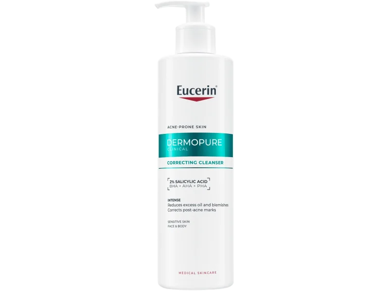 Eucerin DermoPure Clinical, redukujący niedoskonałości do twarzy i ciała, żel, 400 ml