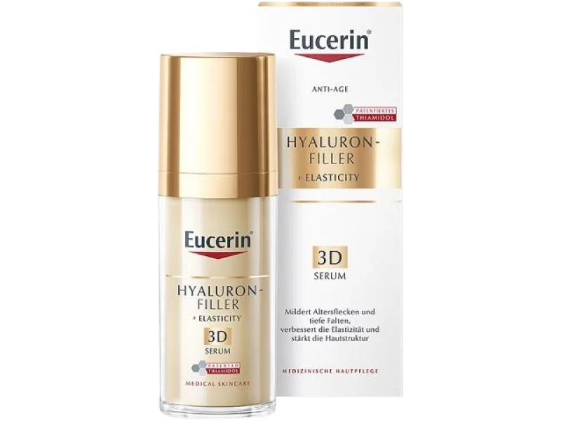 Eucerin Hyaluron-Filler + Elasticity przeciwzmarszczkowe serum 3D do skóry dojrzałej, 30 ml