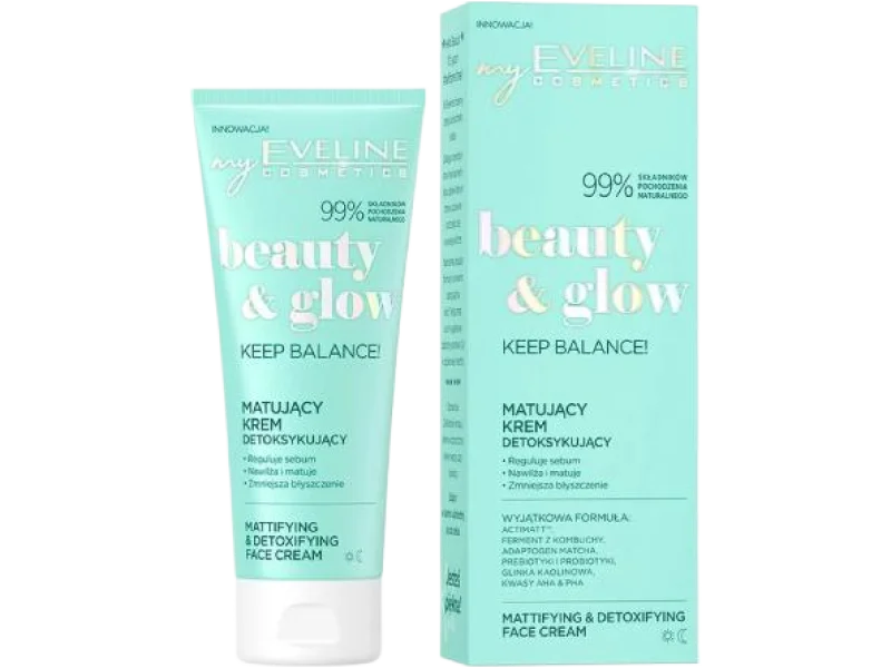 EVELINE Beauty & Glow Keep Balance! Matujący krem detoksykujący, 75 ml