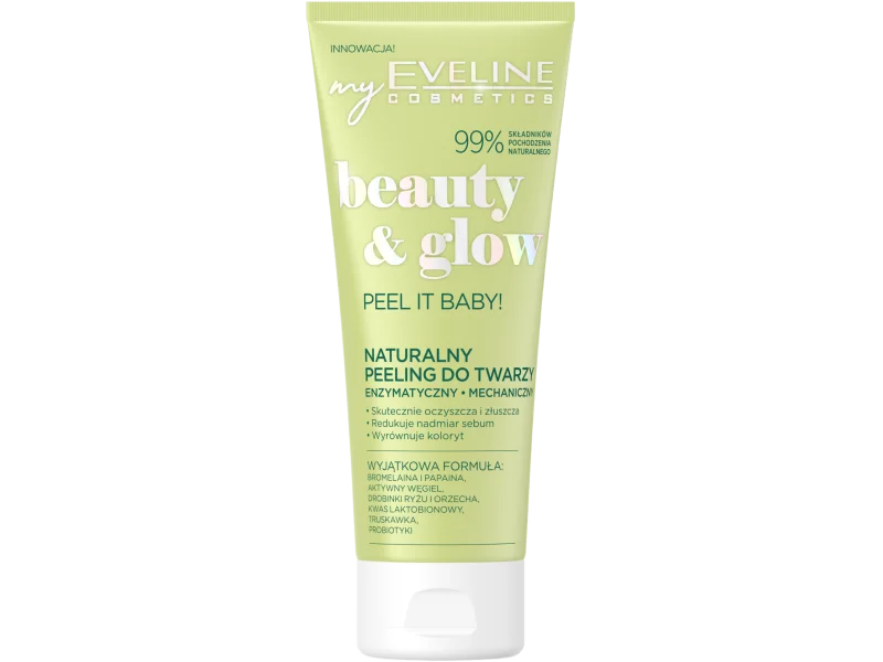 Eveline Beauty & Glow Peel It Baby! naturalny peeling do twarzy 2w1 enzymatyczny i mechaniczny, żel, 75 ml