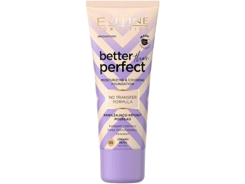 Eveline Better Than Perfect nawilżająco-kryjący podkład z formułą No Transfer, 30 ml