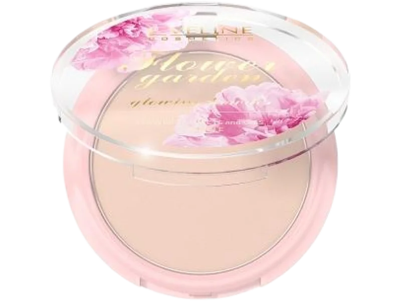 EVELINE Flower Garden prasowany puder rozświetlający, 8 g