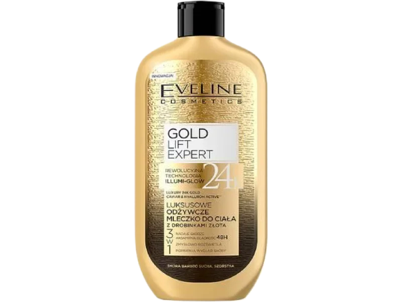 EVELINE Gold Lift Expert mleczko odżywcze z drobinkami złota, 350 ml