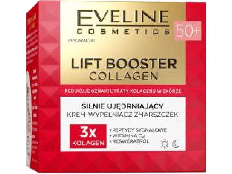 Eveline Lift booster collagen silnie ujędrniający krem-wypełniacz zmarszczek 50+, 50 ml