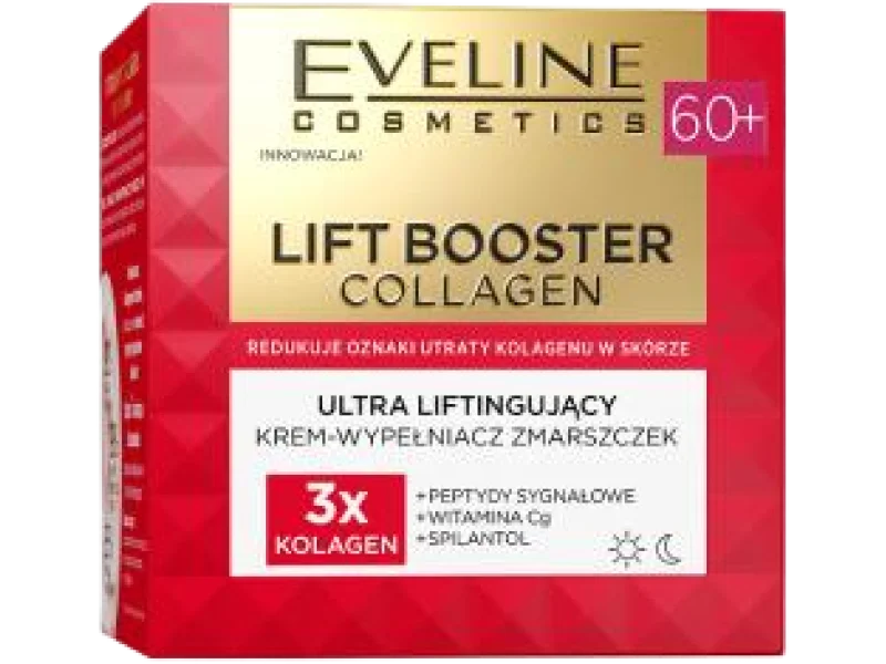 Eveline Lift Booster Collagen Ultra liftingujący krem-wypełniacz zmarszczek 60+, 50 ml