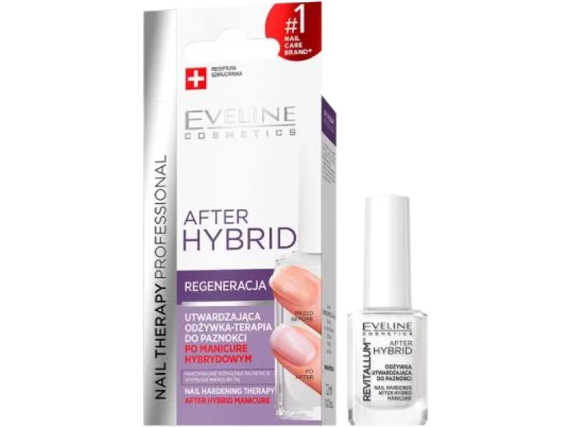 EVELINE Nail Therapy Professional After Hybrid Regeneracja Odżywka utwardzająca do paznokci, lakier do paznokci, 12 ml