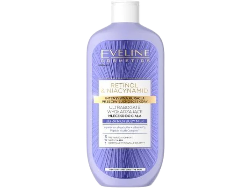 EVELINE Retinol & Niacynamid ultrabogate wygładzające mleczko do ciała, 350 ml