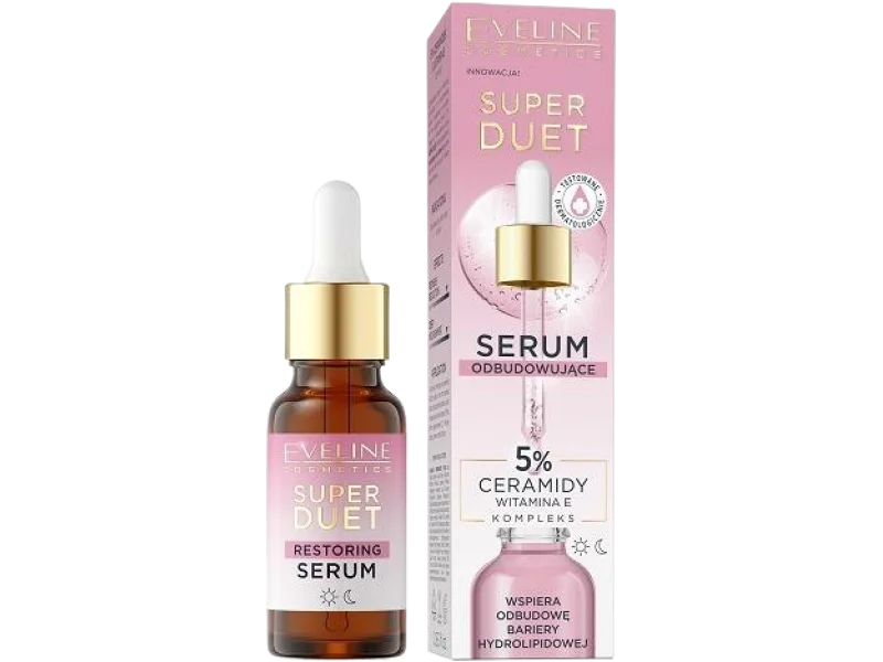 EVELINE Super Duet Serum odbudowujące 5% Ceramidy Witamina E, 5%, 18 ml
