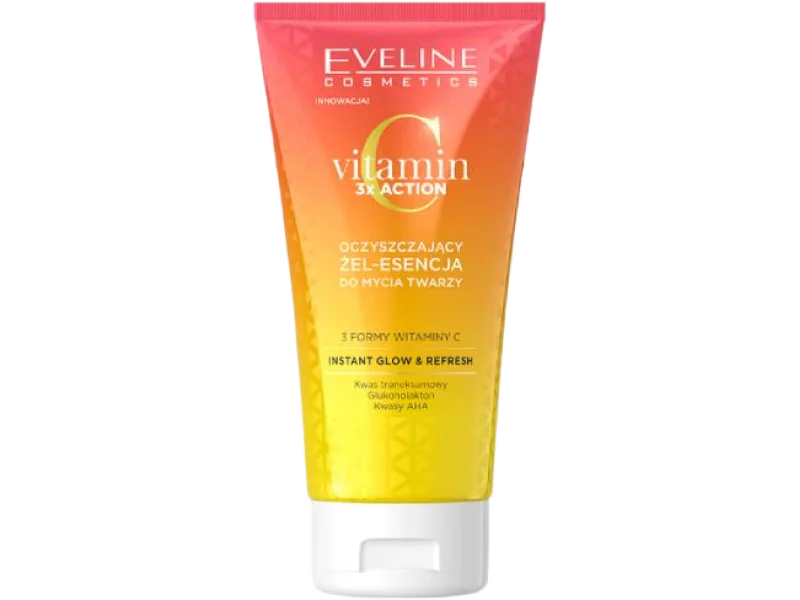 EVELINE Vitamin C 3x Action Oczyszczający żel-esencja do mycia twarzy, 150 ml
