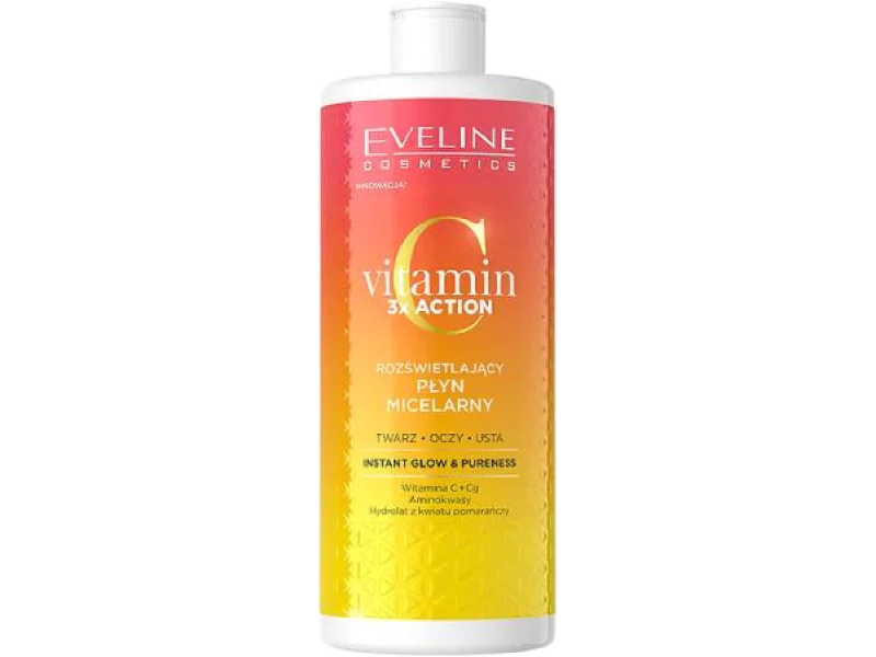 EVELINE Vitamin C 3x Action Rozświetlający płyn micelarny, 500 ml