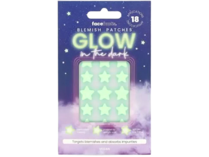 Face Facts Plastry na wypryski – Świecące w ciemności Gwiazdki, plaster, 24 szt.