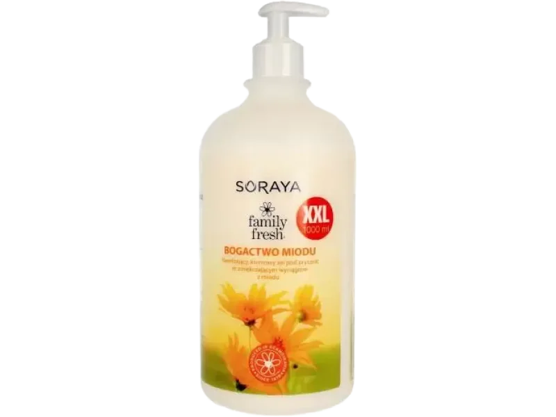 Family Fresh nawilżający kremowy żel pod prysznic ze zmiękczającym wyciągiem z miodu Bogactwo miodu, żel na skórę, 1000 ml