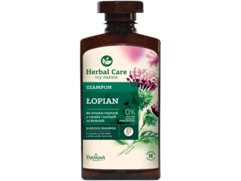 FARMONA HERBAL CARE Szampon Łopian do włosów tłustych u nasady i suchych na końcach, 330 ml