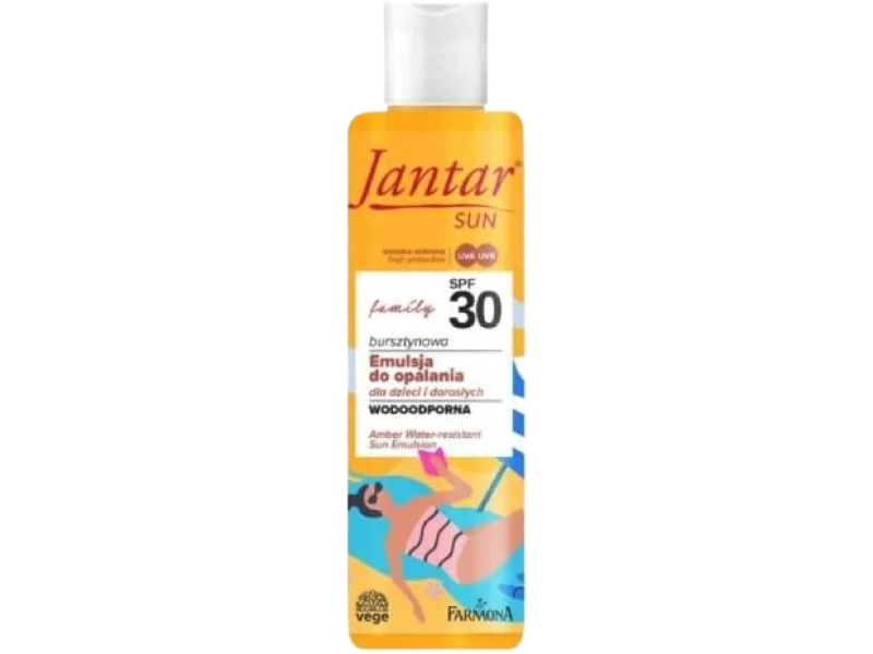 FARMONA JANTAR SUN Bursztynowa wodoodporna emulsja do opalania SPF 30 dla dzieci i dorosłych, 200 ml