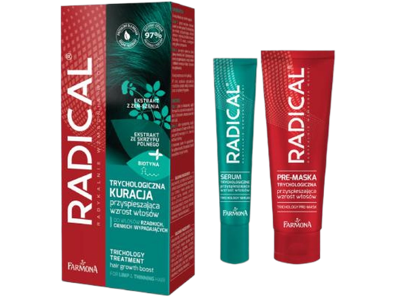 Farmona Radical trychologiczna kuracja przyspieszająca wzrost włosów, maska + serum, 70 ml