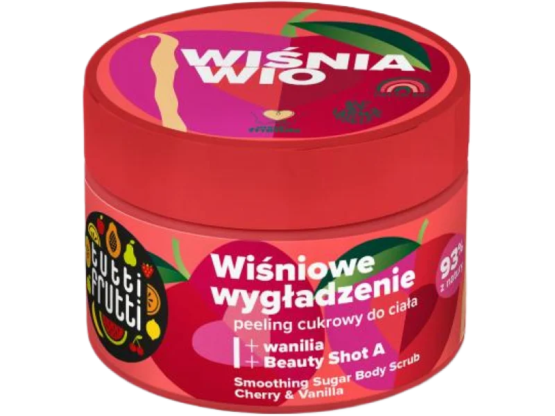 FARMONA TUTTI FRUTTI Wygładzający peeling do ciała Wiśnia, Wanilia i Beauty shot A, 300 g