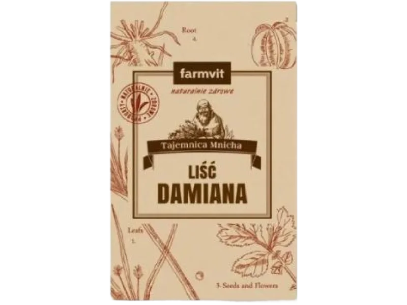 FARMVIT Damiana liść Herbatka ziołowa, zioła do zaparzania, 100 g