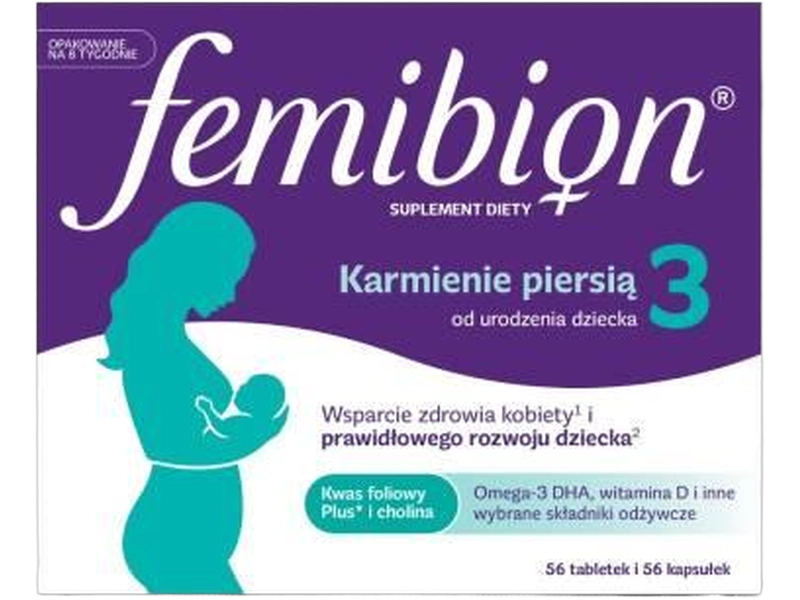 Femibion 3 karmienie piersią, tabletki + kapsułki, 56 + 56 tabl. + kaps.