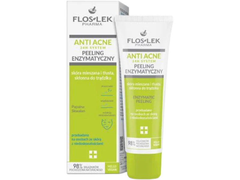 FLOS-LEK ANTI ACNE 24H System peeling enzymatyczny, 50 ml