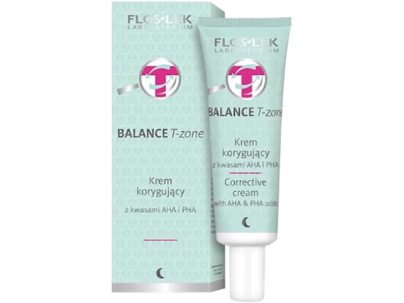 FLOS-LEK BALANCE T-ZONE Krem korygujący z kwasami AHA i PHA, 50 ml
