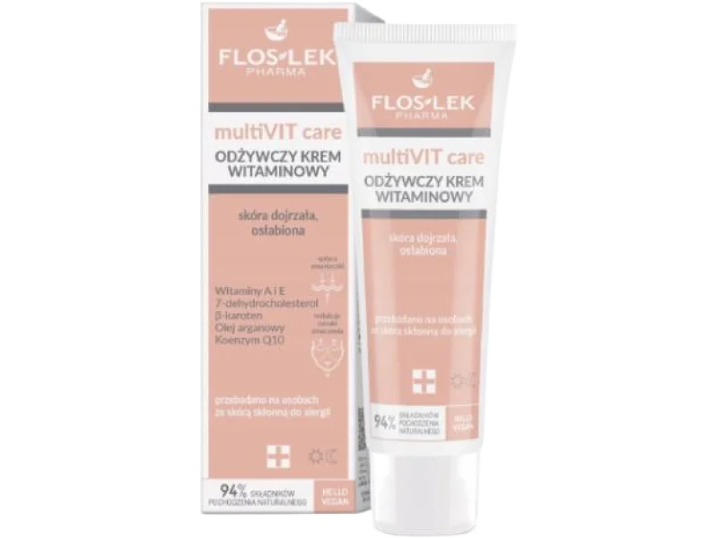FLOS-LEK MultiVIT Care Odżywczy krem witaminowy na dzień i noc – skóra dojrzała, osłabiona, 50 ml