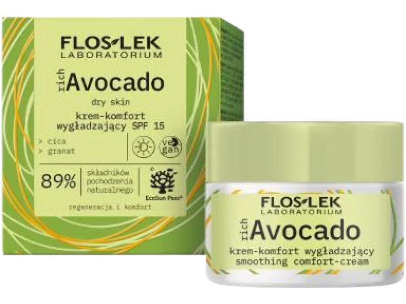 FLOS-LEK richAvocado Krem-komfort wygładzający SPF15, 50 ml