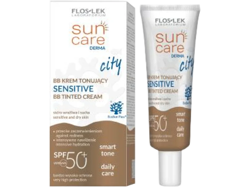FLOS-LEK Sun Care Derma City BB Krem tonujący SENSITIVE SPF50+, 30 ml