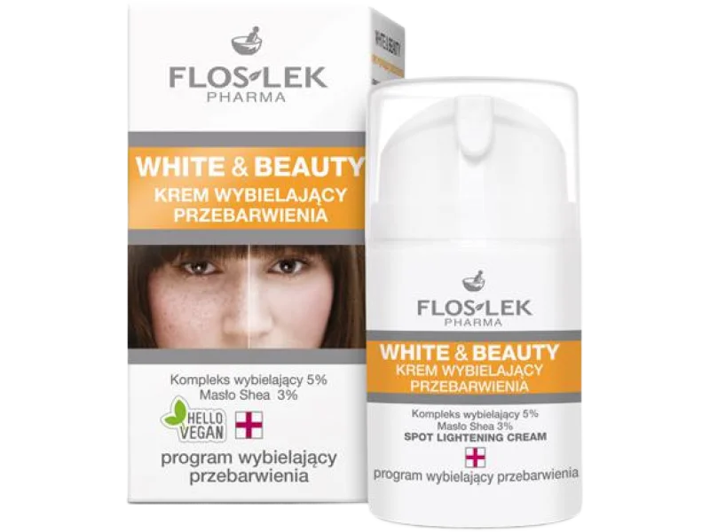FLOS-LEK WHITE & BEAUTY wybielający przebarwienia, krem, 50 ml