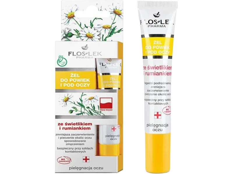 FLOS-LEK żel pod oczy ze świetlikiem i rumiankiem, 15 ml