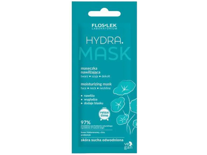 FLOSLEK HYDRA maseczka nawilżająca twarz, szyja, dekolt, maska, 6 ml
