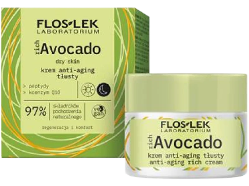 Floslek richAvocado anti-aging tłusty na dzień i na noc, krem, 50 ml