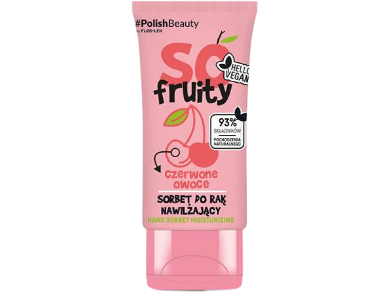 Floslek So Fruity sorbet do rąk nawilżający czerwone owoce, krem, 50 ml