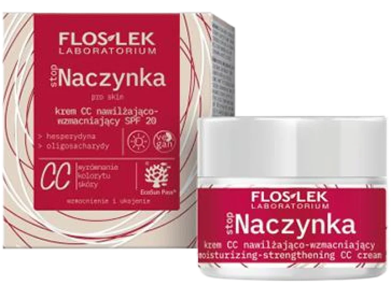 Floslek Stop Naczynka, krem CC nawilżająco-wzmacniający SPF 20 na dzień, 50 ml