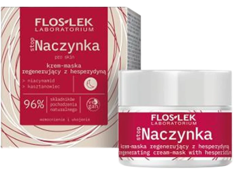 Floslek Stop Naczynka, krem-maska regenerujący z hesperydyną na noc, 50 ml