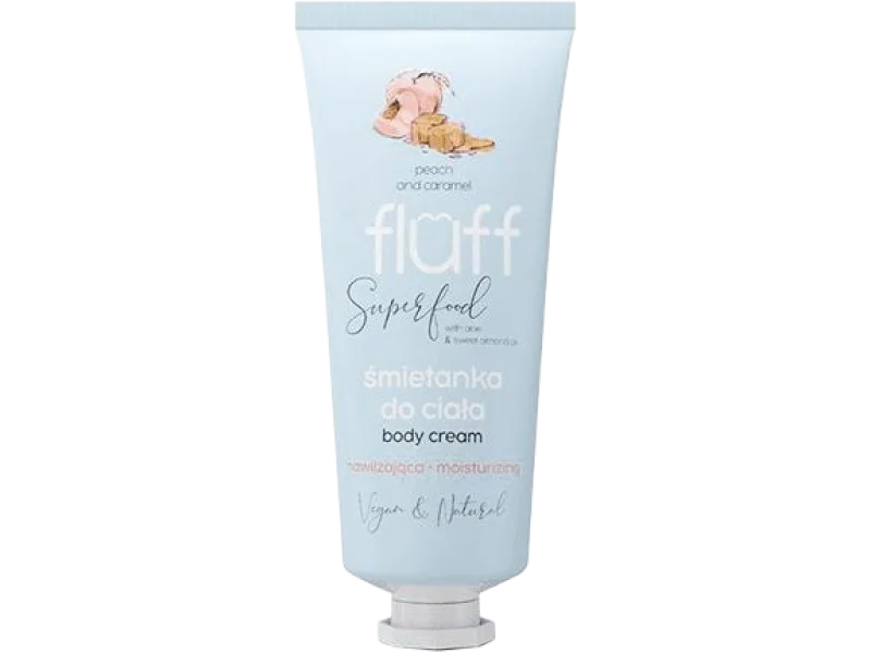 Fluff Superfood nawilżająca śmietanka do ciała brzoskwinia z karmelem, krem, 150 ml