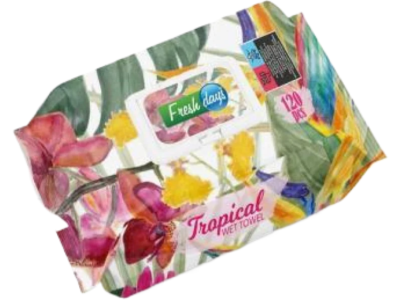 Fresh Baby Tropical różowe, chusteczki, 120 szt.