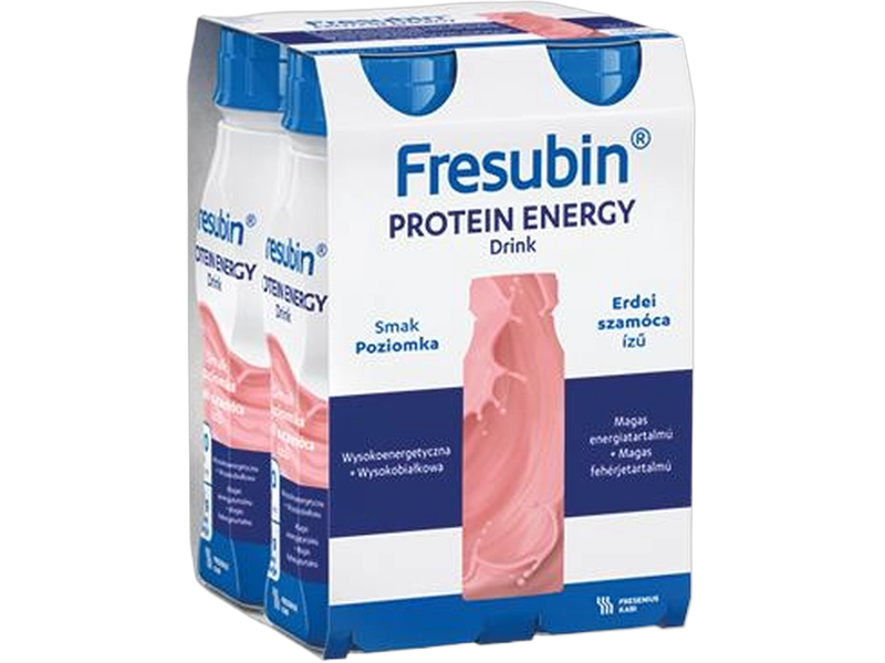 Fresubin Protein energy drink, smak poziomkowy, płyn, 4 x 200 ml