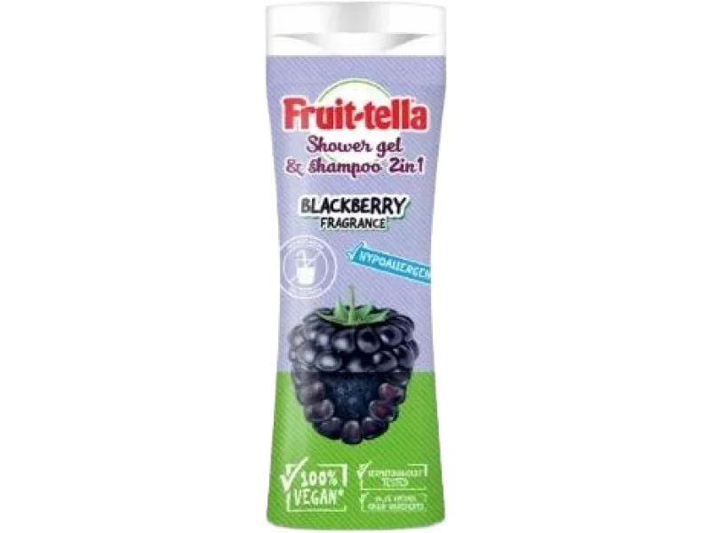 Fruittella 2w1 żel pod prysznic i szampon jeżyna, 300 ml