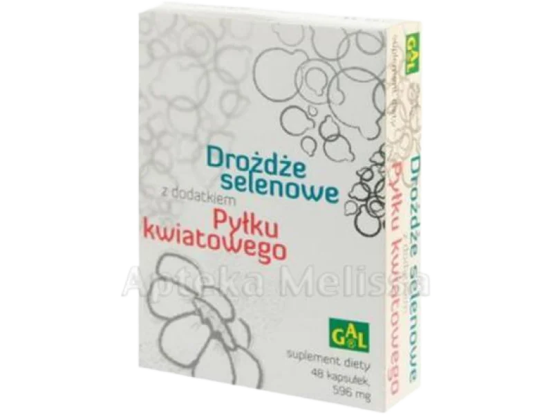 GAL Drożdże selenowe z dodatkiem pyłku kwiatowego, kapsułki twarde, 48 kaps.