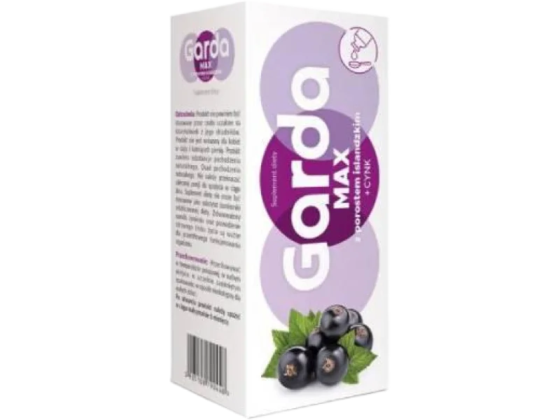 Garda Max z porostem islandzkim i cynkiem, syrop, 120 ml