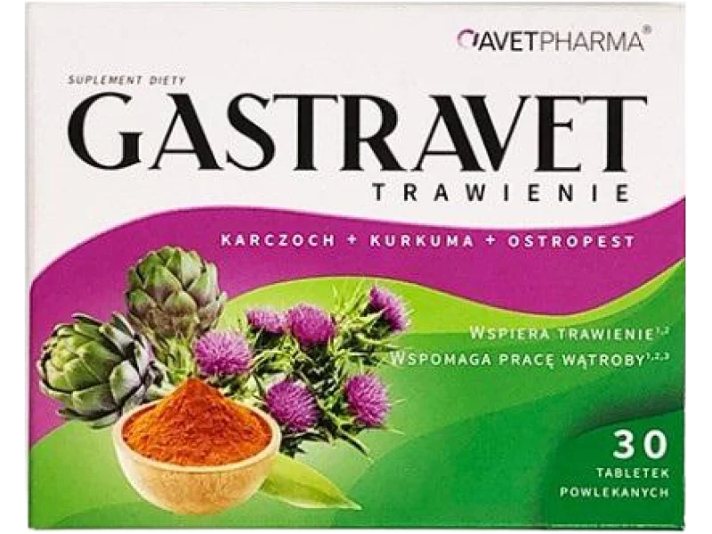 Gastravet Trawienie, tabletki powlekane, 30 tabl.