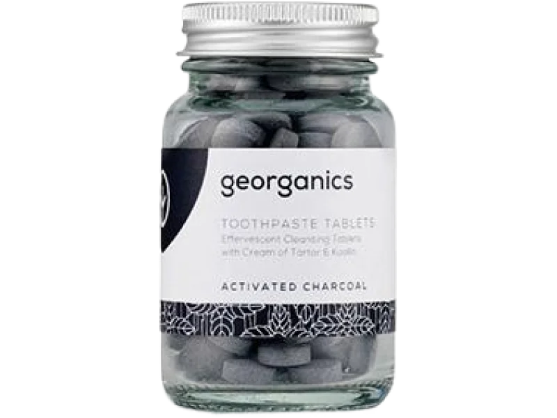 Georganics, naturalne tabletki do mycia zębów, activated charcoal, 120 tabl.
