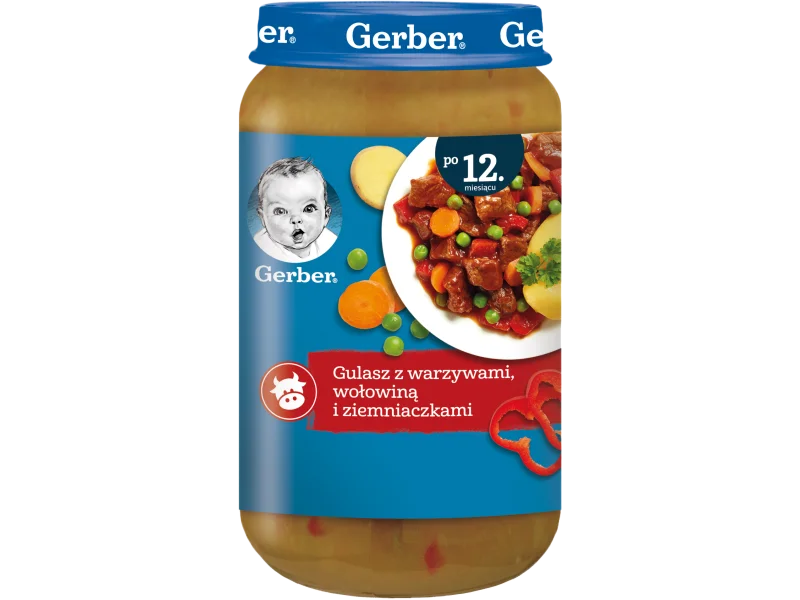GERBER JUNIOR obiadek gulasz z warzywami wołowiną i ziemniaczkami, 250 g